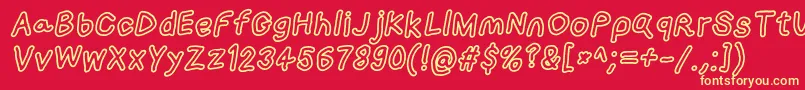 Loogiehawkotlobl Font – Yellow Fonts on Red Background