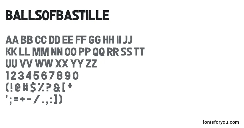 Шрифт BallsOfBastille – алфавит, цифры, специальные символы