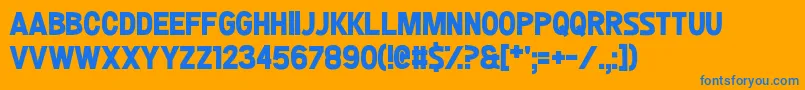 BallsOfBastille Font – Blue Fonts on Orange Background