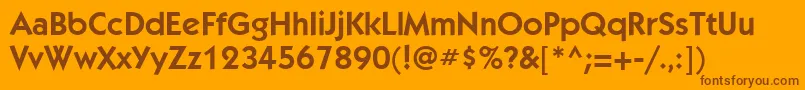 Weitere Informationen zur KabelbttBookBold-Schriftart KabelbttBookBold-Schriftart – Braune Schriften auf orangefarbenem Hintergrund