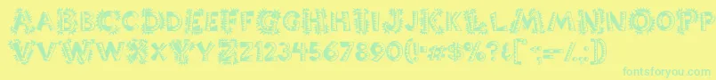 Chorizo Font – Green Fonts on Yellow Background