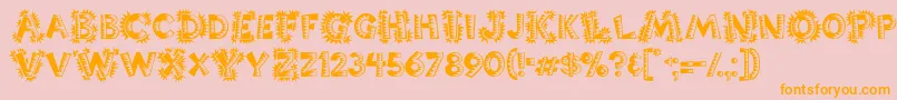 Chorizo-Schriftart – Orangefarbene Schriften auf rosa Hintergrund