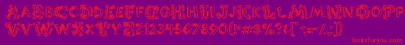 Police Chorizo – polices rouges sur fond violet