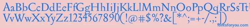 Serapion Font – Blue Fonts on Pink Background