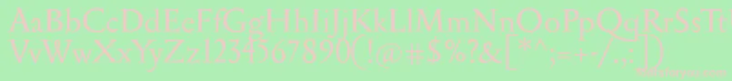 Serapion Font – Pink Fonts on Green Background