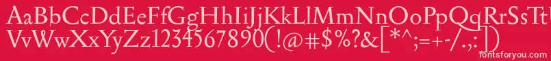 Serapion Font – Pink Fonts on Red Background