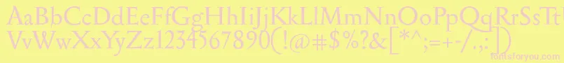 Serapion-Schriftart – Rosa Schriften auf gelbem Hintergrund