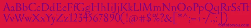 Serapion Font – Purple Fonts on Red Background