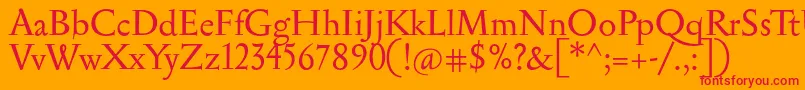 Serapion Font – Red Fonts on Orange Background