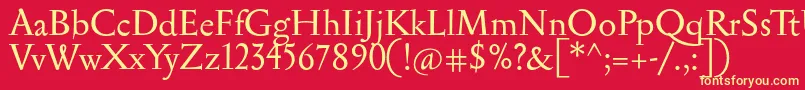 Serapion Font – Yellow Fonts on Red Background