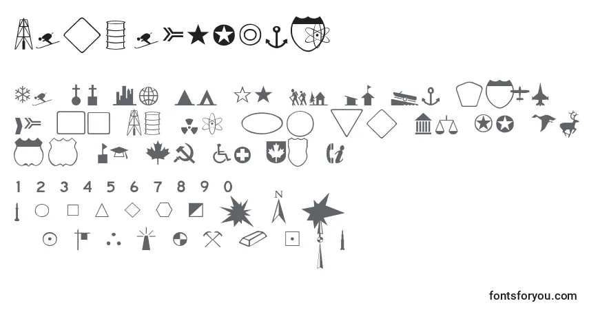 Czcionka MapmakerThin – alfabet, cyfry, specjalne znaki