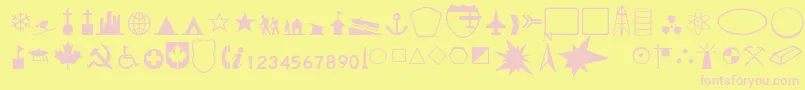 MapmakerThin Font – Pink Fonts on Yellow Background