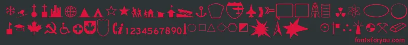 MapmakerThin Font – Red Fonts on Black Background