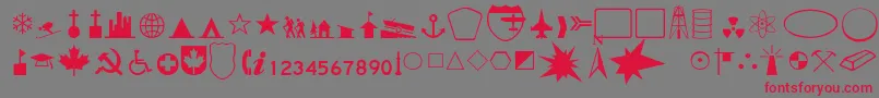 MapmakerThin Font – Red Fonts on Gray Background