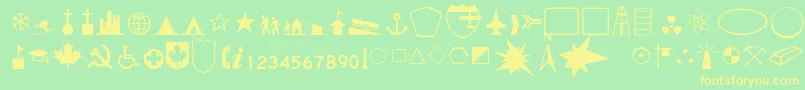 MapmakerThin Font – Yellow Fonts on Green Background