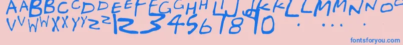 Saiba mais sobre a fonte GregorMillersFriendsFont Fonte GregorMillersFriendsFont – fontes azuis em um fundo rosa