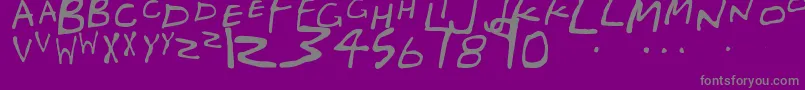 Więcej informacji o czcionce GregorMillersFriendsFont Czcionka GregorMillersFriendsFont – szare czcionki na fioletowym tle