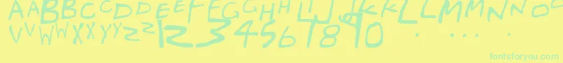 GregorMillersFriendsFont Font – Green Fonts on Yellow Background