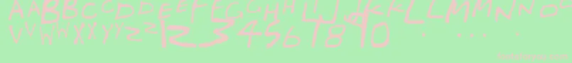 GregorMillersFriendsFont-fontti – vaaleanpunaiset fontit vihreällä taustalla