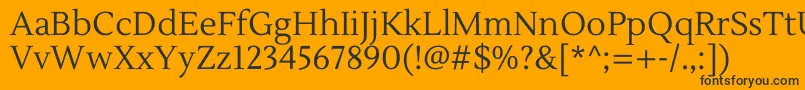 LustriaRegular Font – Black Fonts on Orange Background
