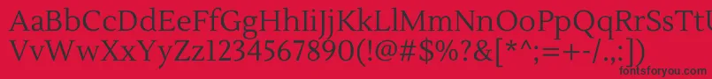 LustriaRegular Font – Black Fonts on Red Background