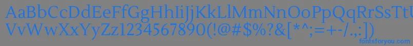 LustriaRegular Font – Blue Fonts on Gray Background