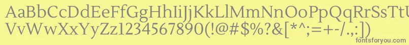 LustriaRegular Font – Gray Fonts on Yellow Background