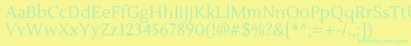 LustriaRegular Font – Green Fonts on Yellow Background