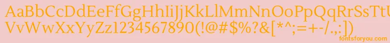 LustriaRegular Font – Orange Fonts on Pink Background