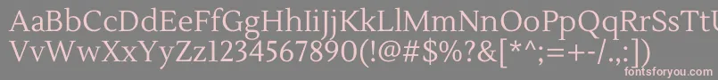 LustriaRegular Font – Pink Fonts on Gray Background