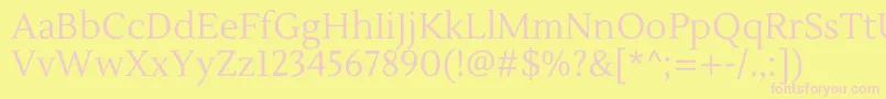 LustriaRegular Font – Pink Fonts on Yellow Background