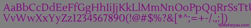 LustriaRegular Font – Purple Fonts on Gray Background