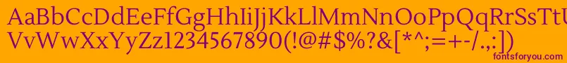 LustriaRegular Font – Purple Fonts on Orange Background