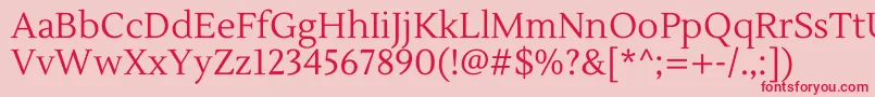 LustriaRegular Font – Red Fonts on Pink Background