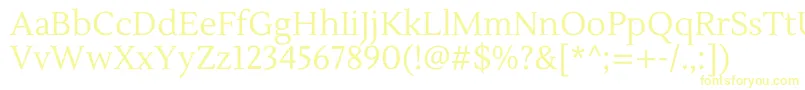 LustriaRegular Font – Yellow Fonts on White Background