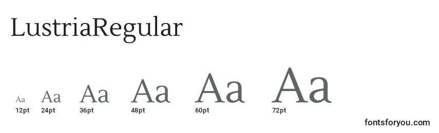 LustriaRegular Font Sizes