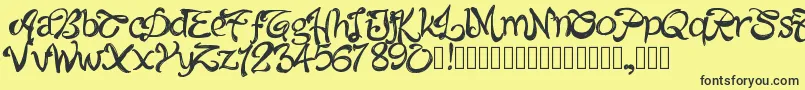 Pwalabama Font – Black Fonts on Yellow Background