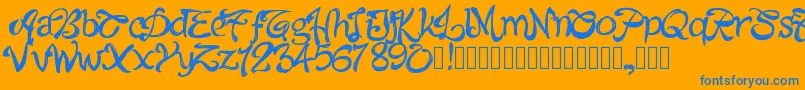 Pwalabama-fontti – siniset fontit oranssilla taustalla