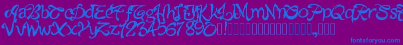 フォントPwalabama – 紫色の背景に青い文字