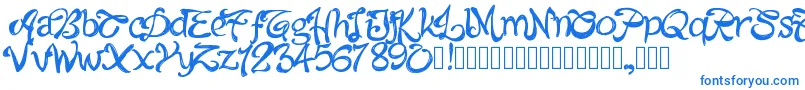 Pwalabama-Schriftart – Blaue Schriften auf weißem Hintergrund