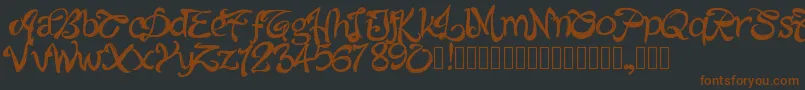 Pwalabama-Schriftart – Braune Schriften auf schwarzem Hintergrund