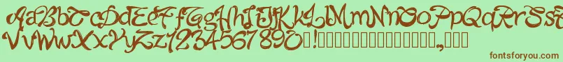 Pwalabama-fontti – ruskeat fontit vihreällä taustalla
