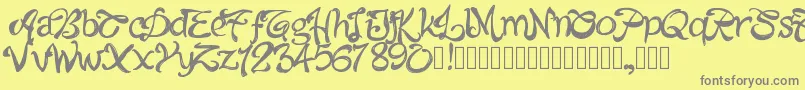 Pwalabama-Schriftart – Graue Schriften auf gelbem Hintergrund