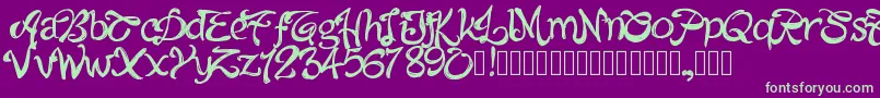 Pwalabama Font – Green Fonts on Purple Background