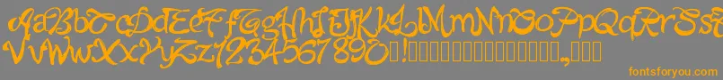 フォントPwalabama – オレンジの文字は灰色の背景にあります。