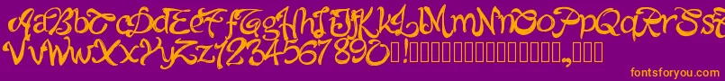 fuente Pwalabama – Fuentes Naranjas Sobre Fondo Morado