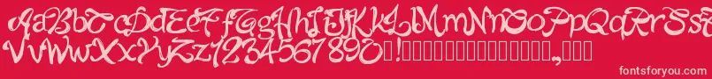 Pwalabama-Schriftart – Rosa Schriften auf rotem Hintergrund