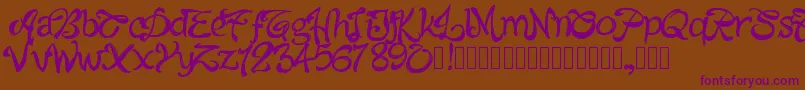 Шрифт Pwalabama – фиолетовые шрифты на коричневом фоне
