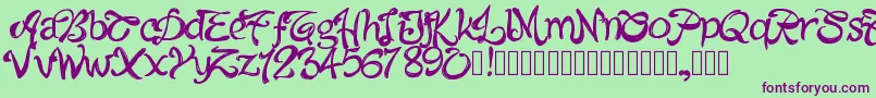 Pwalabama-fontti – violetit fontit vihreällä taustalla