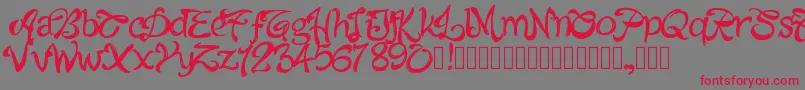 Pwalabama Font – Red Fonts on Gray Background